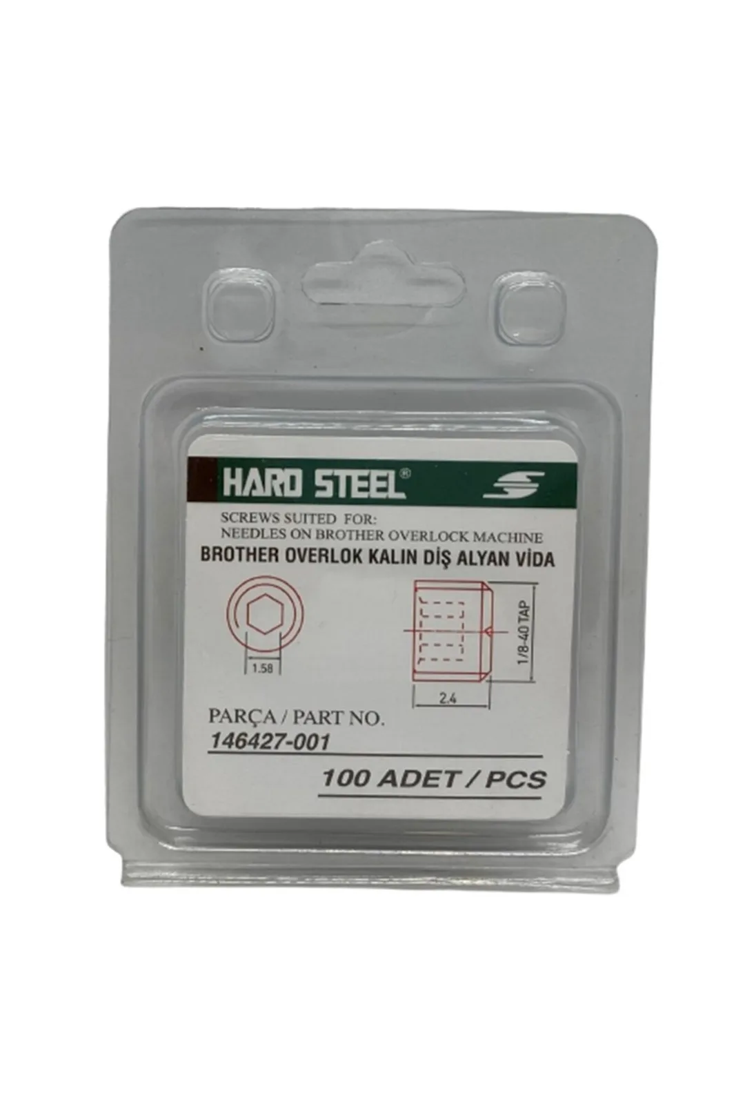 Hard Steel Brother Overlok Makinesi Alyan İğne Vidası Siyah 146427 100 Adet